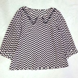 Gianni Bini Black and White Light-weight, Breezy 3/4 Sleeve Blouse